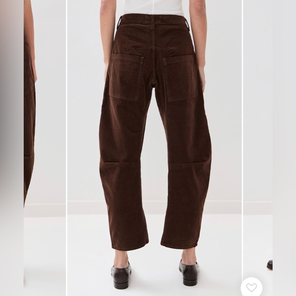 Nili Lotan Shon Corduroy Pant reddish Brown Cord Barrel Merlot  $450 nwt - Picture 5 of 15